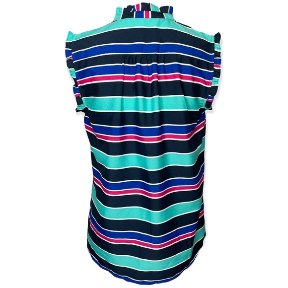 Calvin Klein Cap Multi Color Striped  Button Henley Top
Medium - Picture 8 of 12